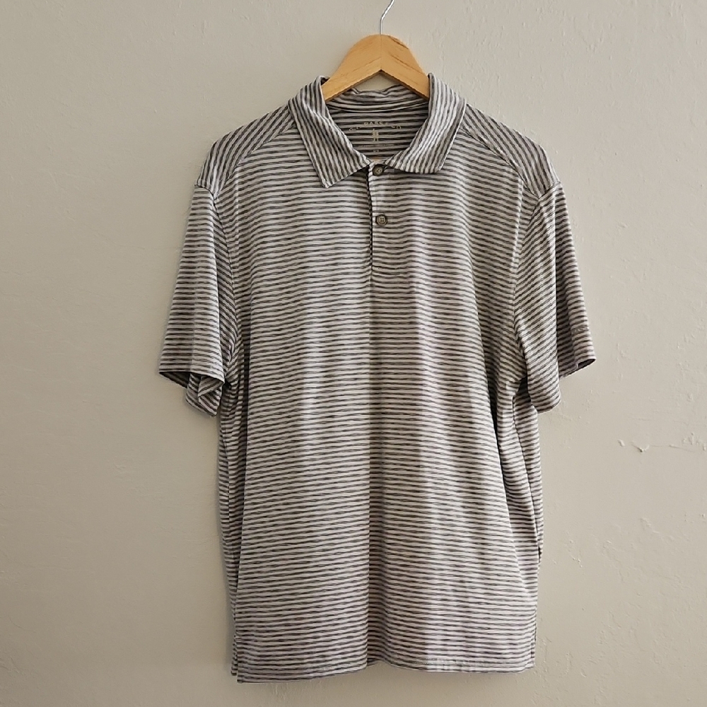 Lightweight Striped Gray Polo Shirt